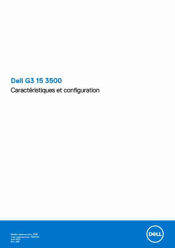 Dell G3 15 3500 Caractéristiques et configuration