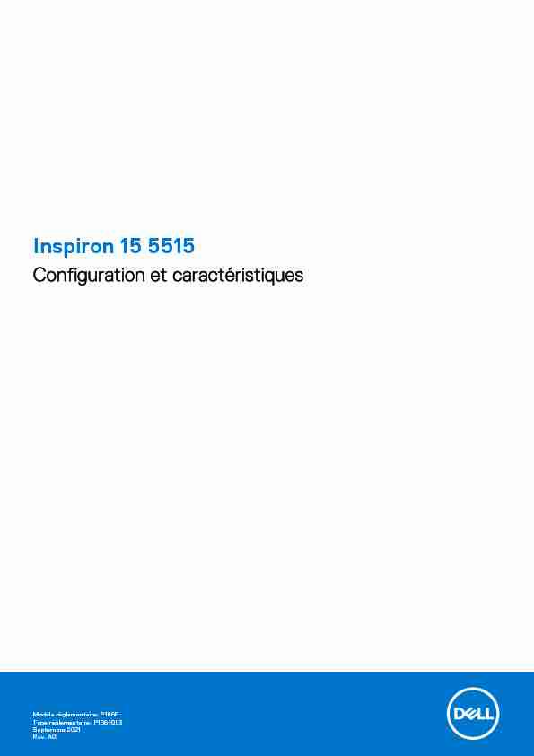 Inspiron 15 5515 Configuration et caractéristiques
