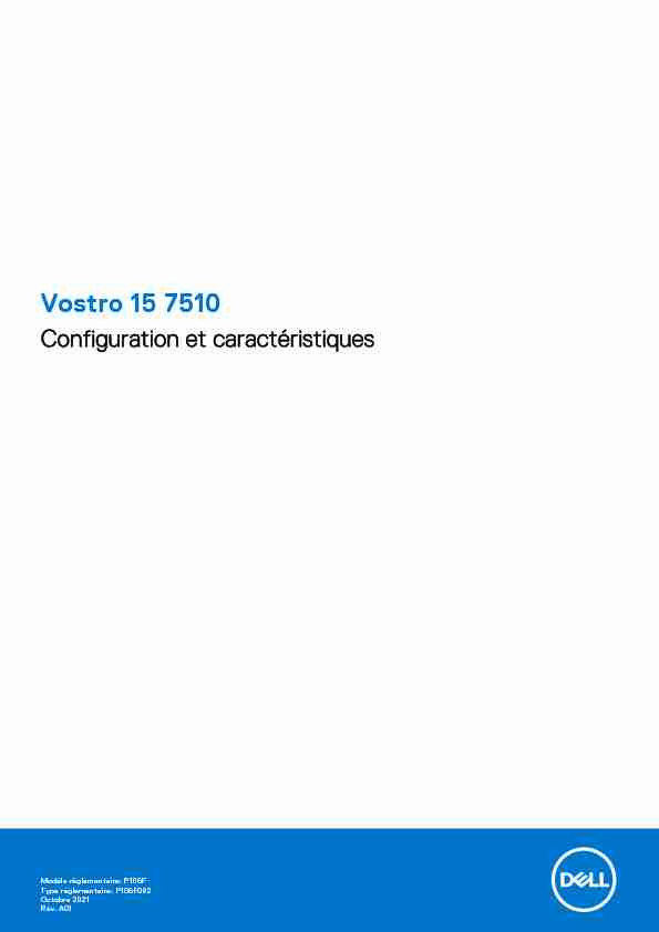 Vostro 15 7510 Configuration et caractéristiques