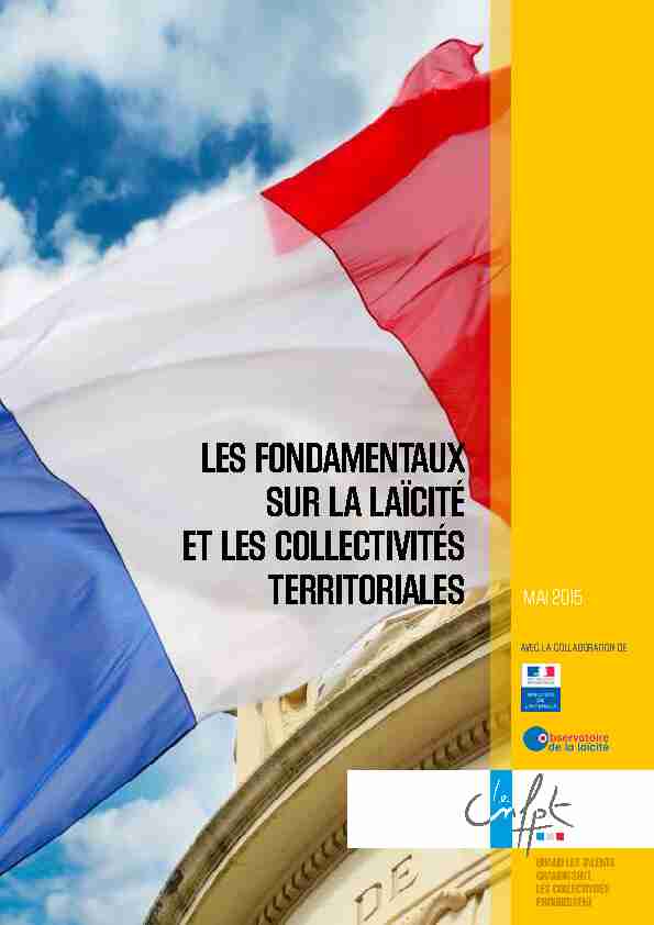 les fondamentaux sur la laïcité et les collectivités territoriales mai 2015