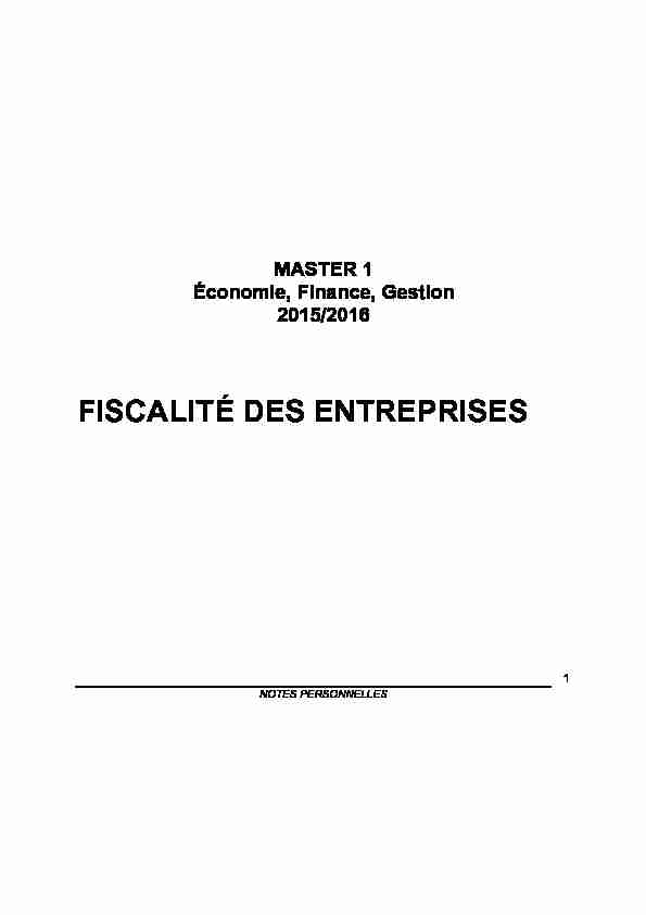 [PDF] FISCALITÉ DES ENTREPRISES - ACCUEIL