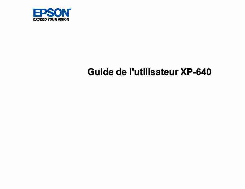 XP-640 - Guide de lutilisateur