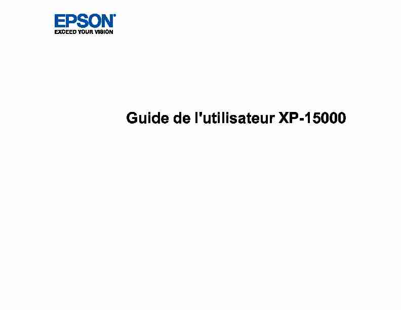 Guide de lutilisateur - XP-15000