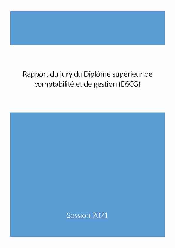 Rapport du jury du DSCG session 2018
