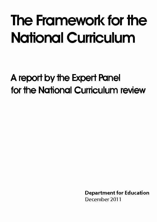 report by the Expert Panel for the National Curriculum review