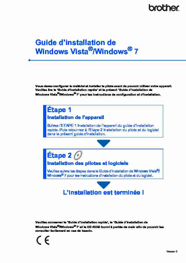 Guide dinstallation de Windows Vista /Windows 7