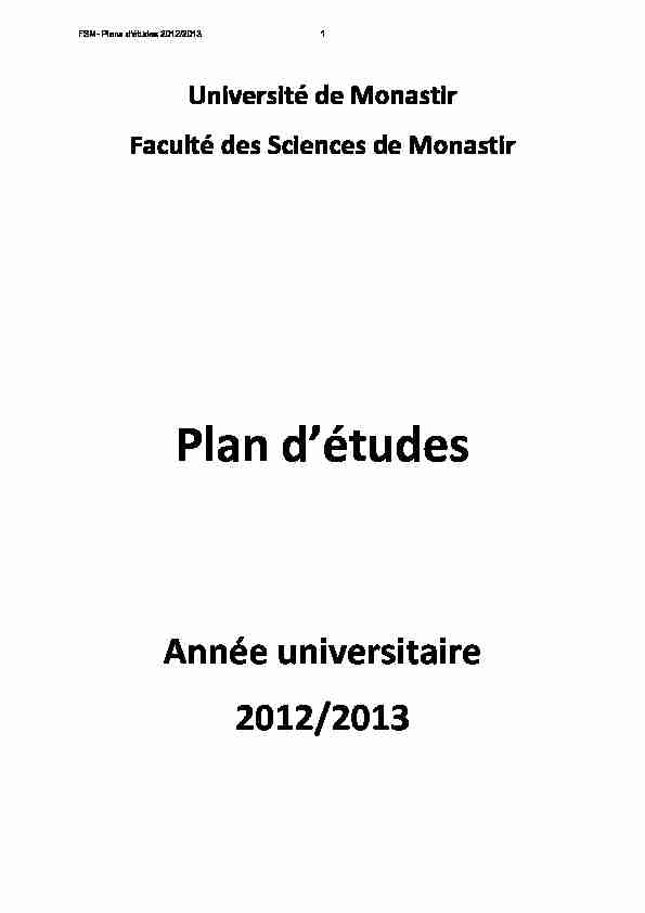 FSM- Plans détudes 2012/2013
