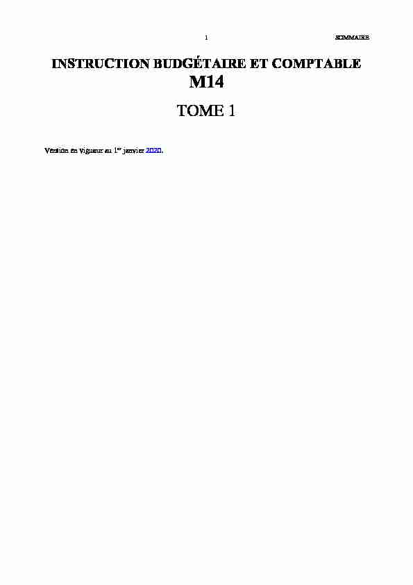 [PDF] M14 Tome 1 - Collectivités locales