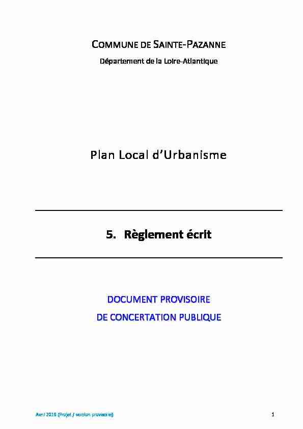 Règlement PLU Sainte-Pazanne ProCom_RP_290419