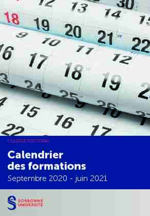 COLLEGE DOCTORAL Calendrier des formations