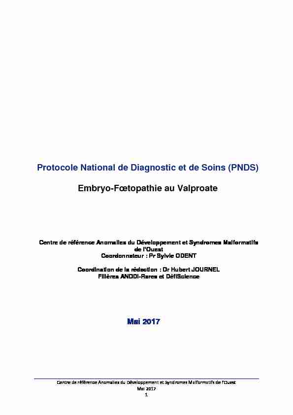 Protocole National de Diagnostic et de Soins (PNDS) Embryo