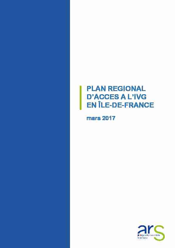 Plan régional daccès à lIVG - IDF - mars 2017