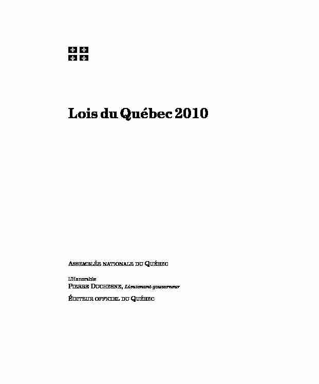 Lois du Québec 2010