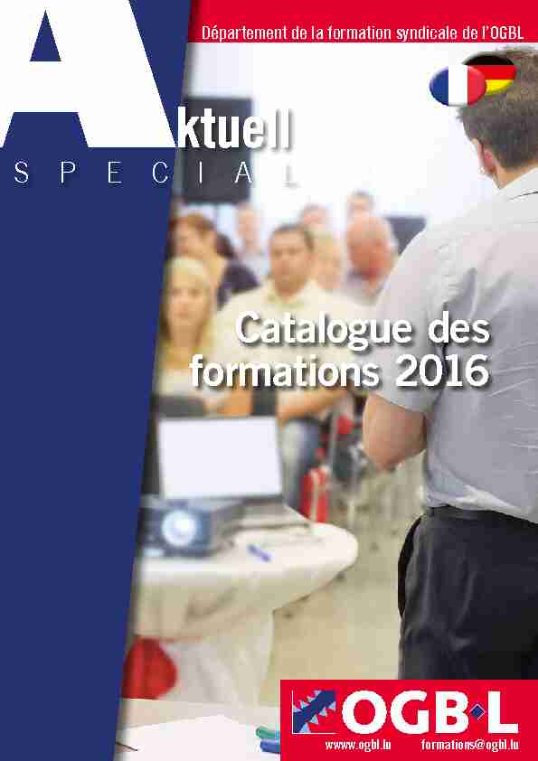 Catalogue des formations 2016