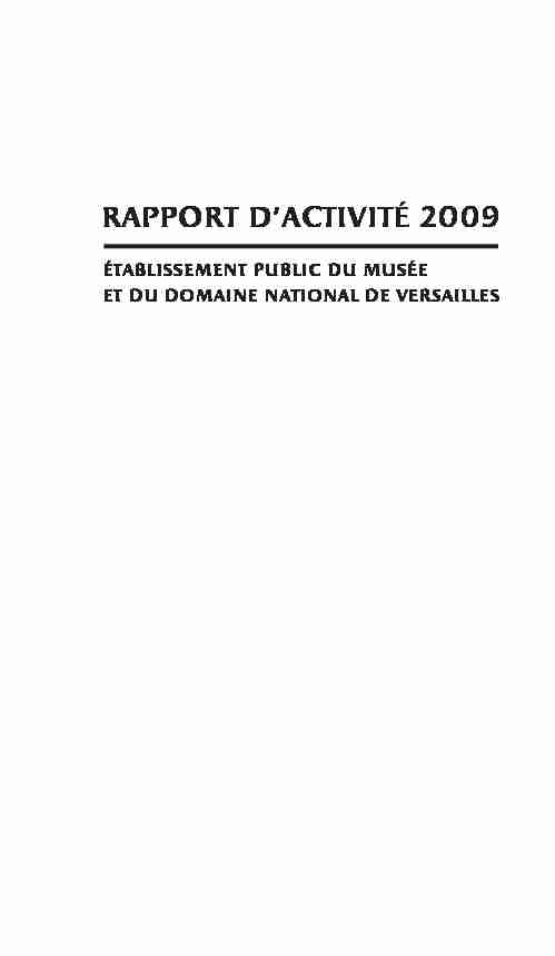 [PDF] rapport dactivité 2009 - Château de Versailles