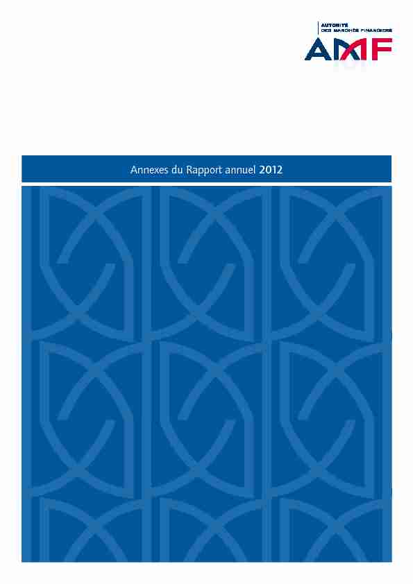 Rapport annuel AMF 2012 - Annexes
