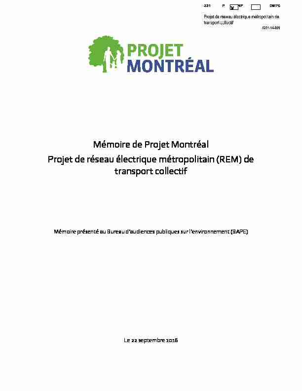 Mémoire de Projet Montréal Projet de réseau électrique