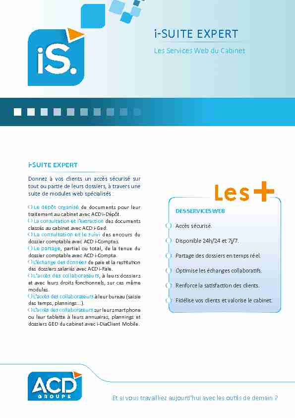 [PDF] i-SUITE EXPERT - ACD Groupe
