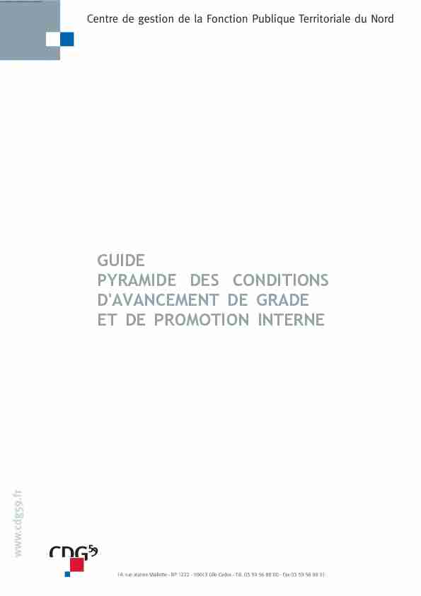 Guide Pyramide des conditions davancement de grade et de