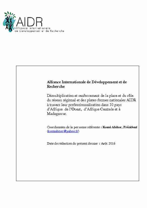 Alliance Internationale de Développement et de Recherche