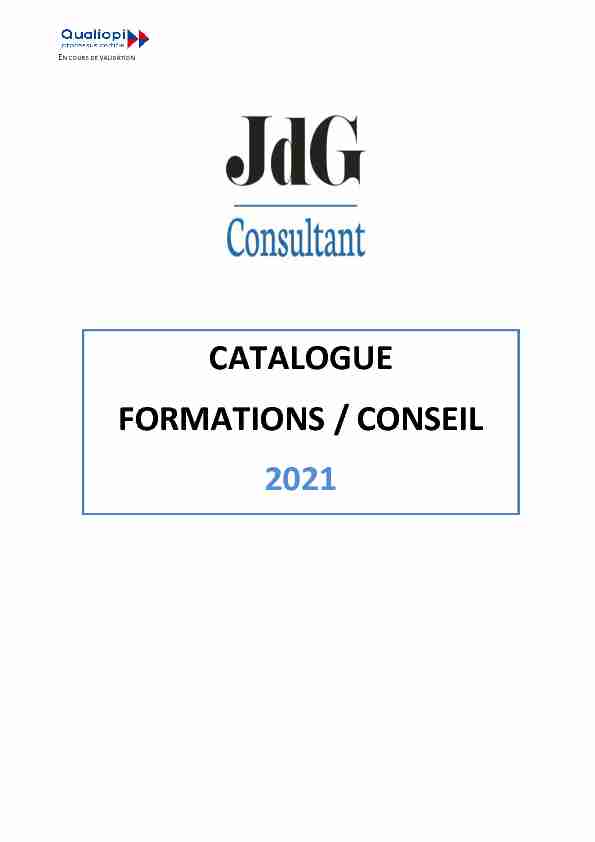 CATALOGUE FORMATIONS / CONSEIL 2021