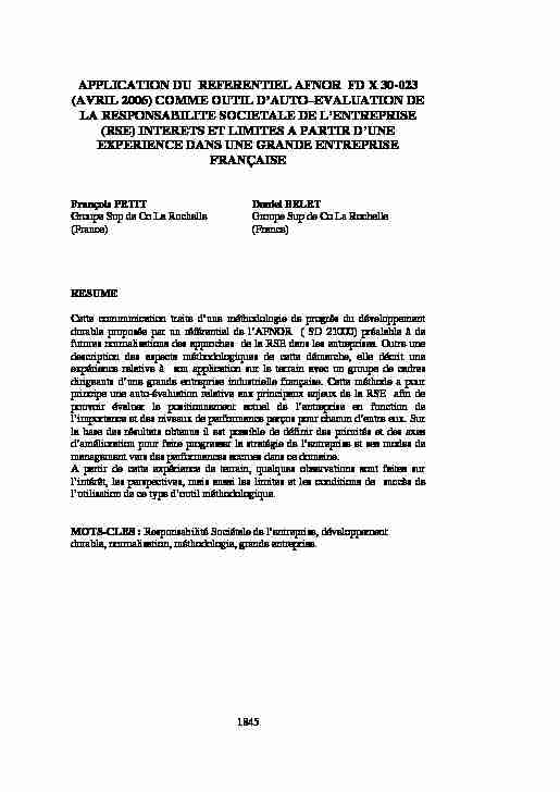 [PDF] APPLICATION DU REFERENTIEL AFNOR FD X 30-023 ( AVRIL
