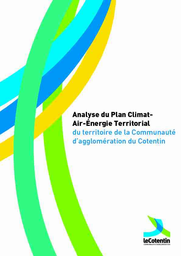 Analyse du Plan Climat- Air-Énergie Territorial du territoire de la
