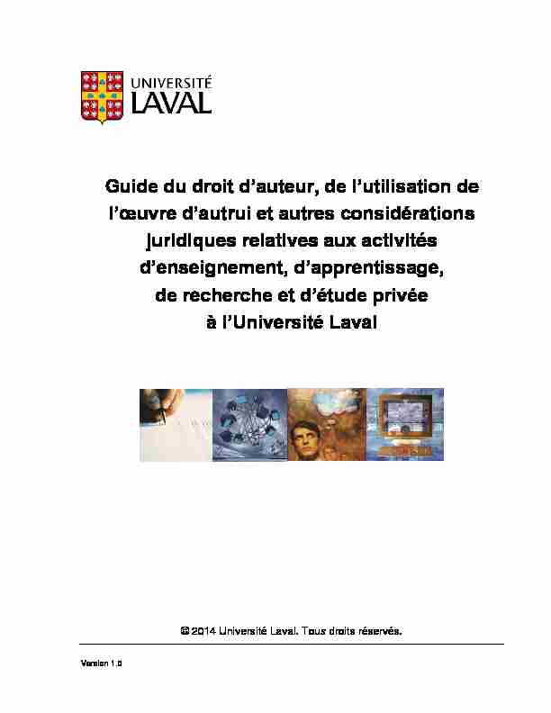 Guide du droit dauteur de lutilisation de lœuvre dautrui et autres