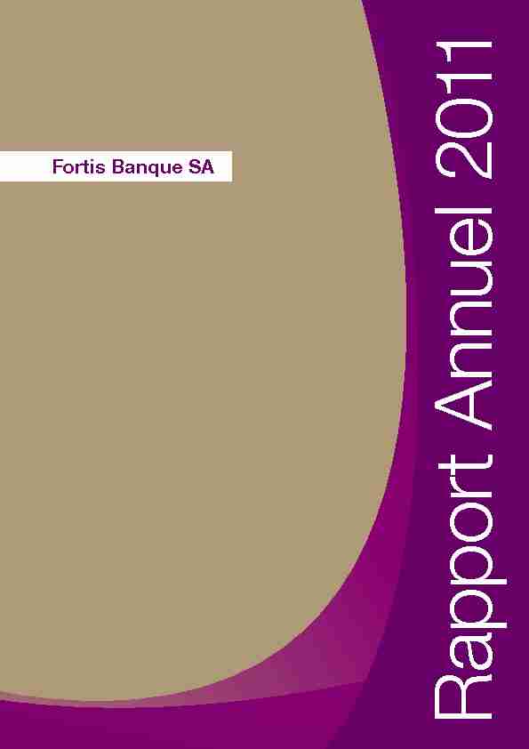 Rapport Annuel 2011 - Fortis Banque SA