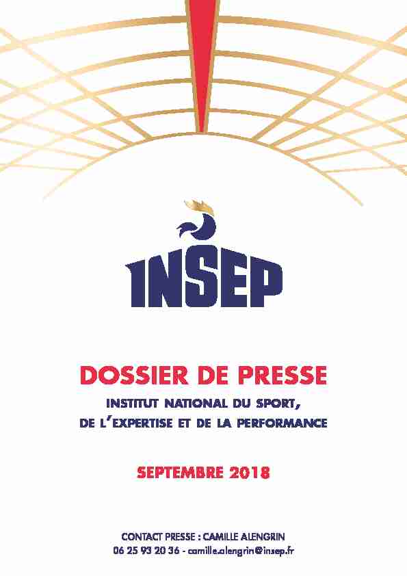 [PDF] DOSSIER DE PRESSE - INSEP