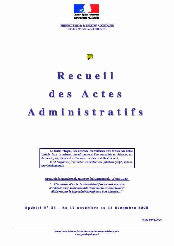 [PDF] Spécial n° 33 - Préfecture de la Gironde