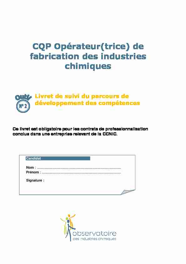 CQP Opérateur(trice) de fabrication des industries chimiques
