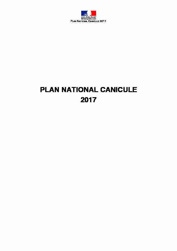 PLAN NATIONAL CANICULE 2017