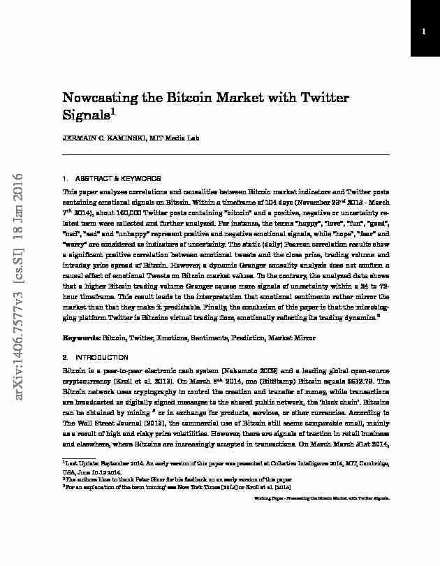 Nowcasting the Bitcoin Market with Twitter Signals