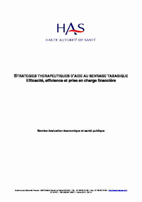 [PDF] Strategies therapeutiques aide sevrage tabagique_rapport