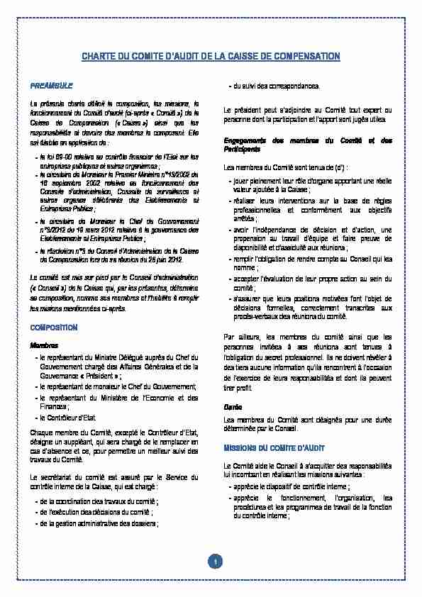 [PDF] CHARTE DU COMITE DAUDIT DE LA CAISSE DE COMPENSATION
