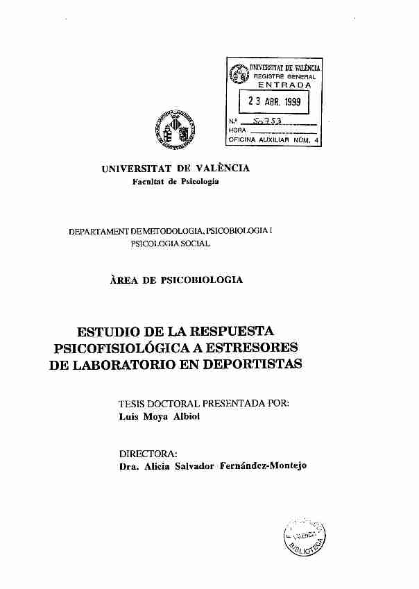 ESTUDIO DE LA RESPUESTA PSICOFISIOLÓGICA A
