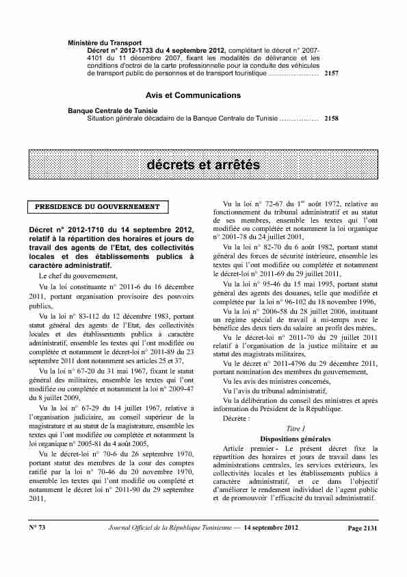 [PDF] décrets et arrêtés - ILO