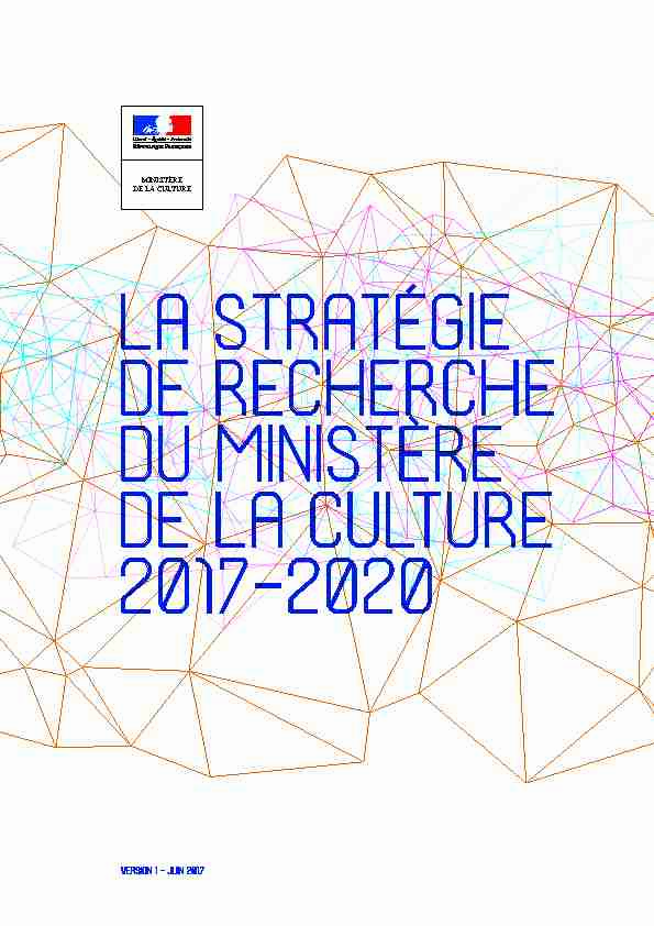 La stratégie de recherche du ministère de la Culture 2017-2020
