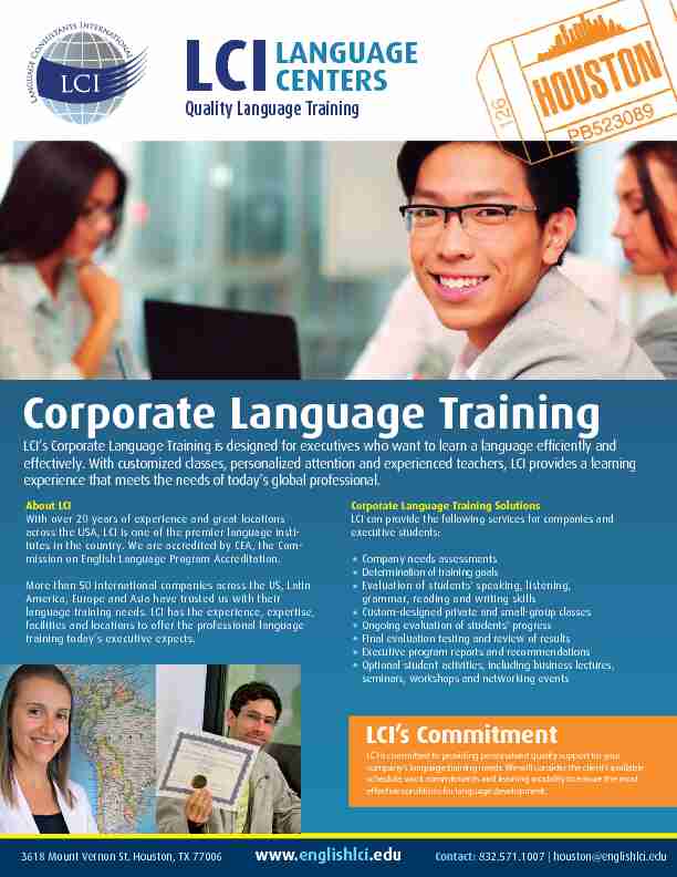 Corporate Language Training