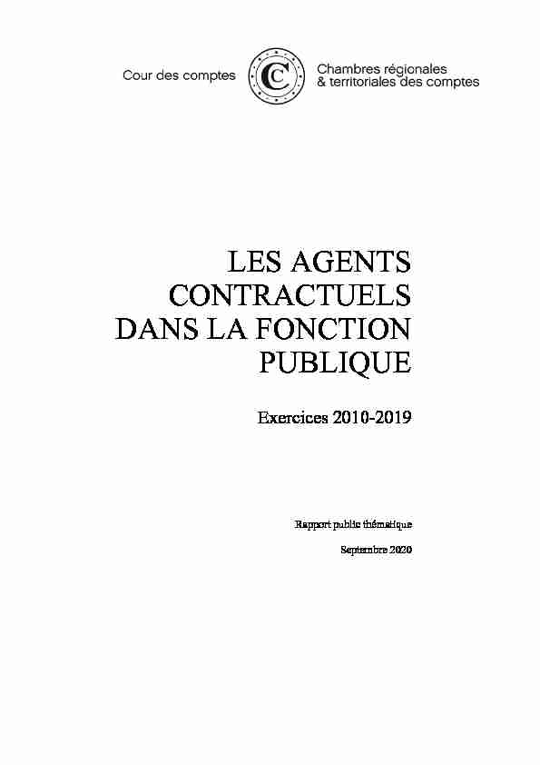 Rapport - Les agents contractuels dans la fonction publique