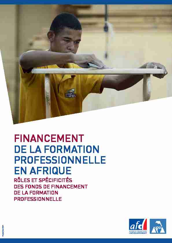 FINANCEMENT DE LA FORMATION PROFESSIONNELLE EN AFRIQUE