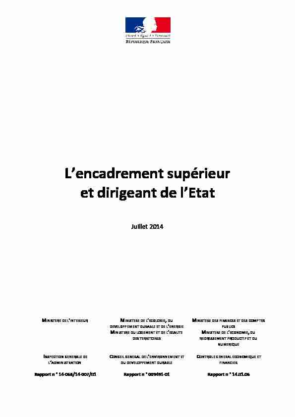 [PDF] (Rapport encadrement supérieur VDEF) - Gouvernement
