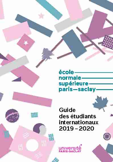 Guide des étudiants internationaux 2019 – 2020