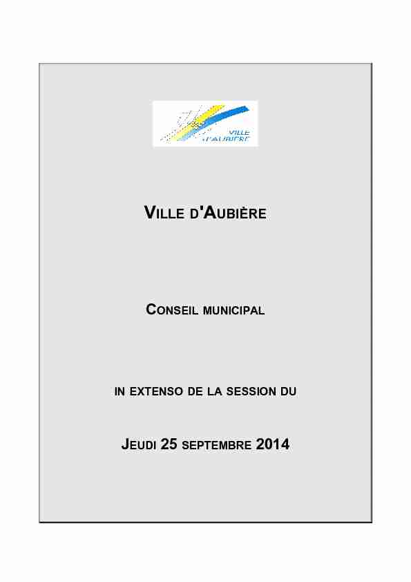 Ville dAubière - Conseil Municipal du 25 septembre 2014