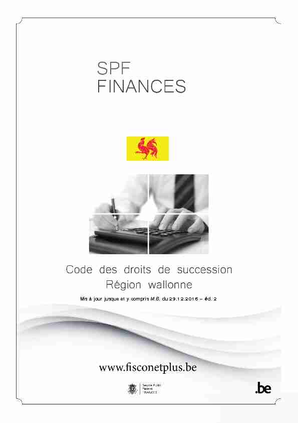 Code des droits de succession - Région wallonne (PDF)