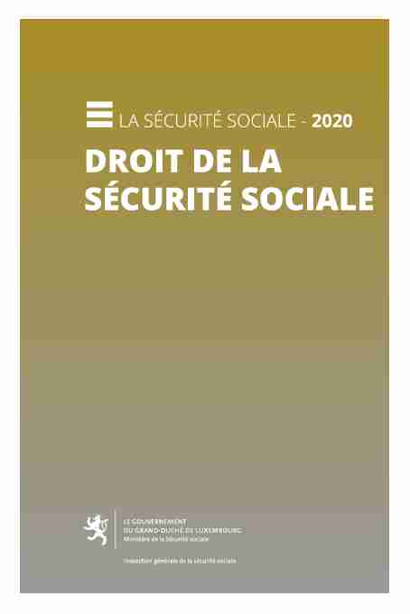 Droit de la sécurité sociale 2020