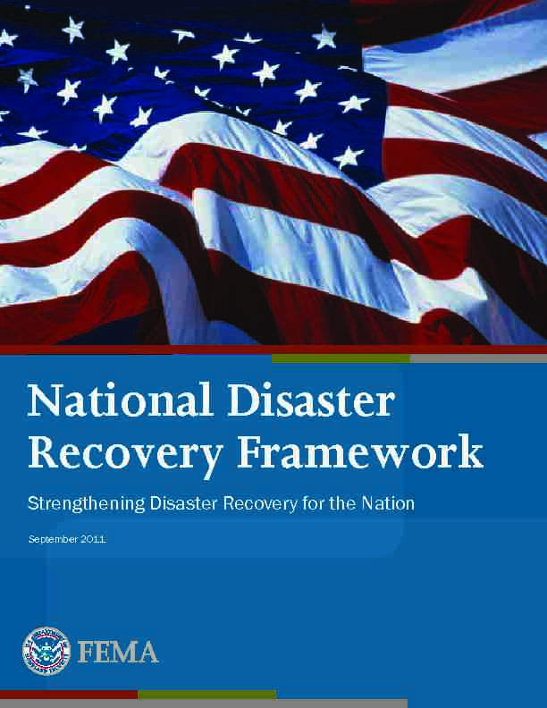 National Disaster Recovery Framework - FEMA