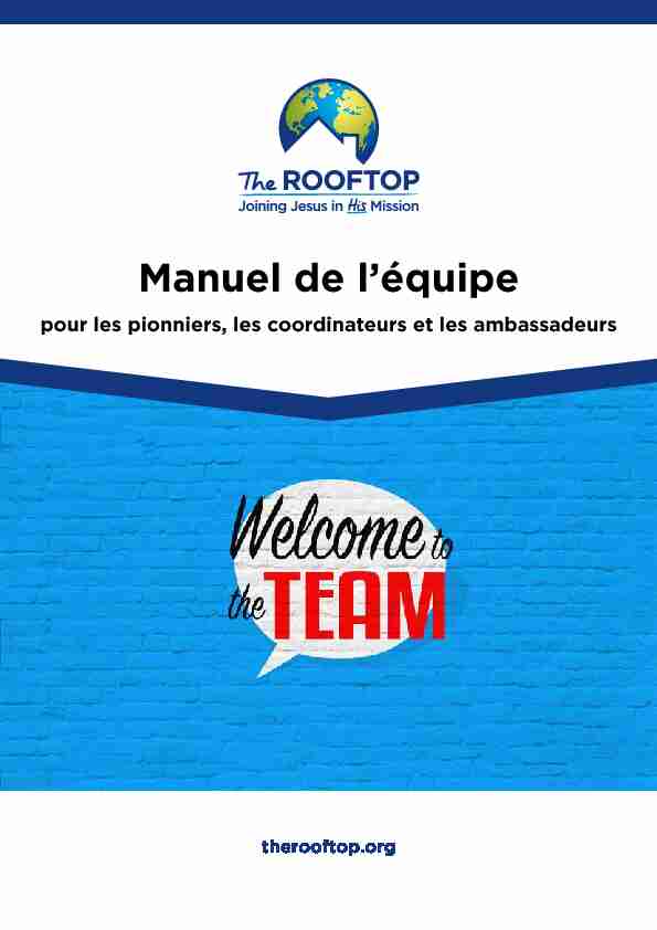 [PDF] Manuel de léquipe - The Rooftop