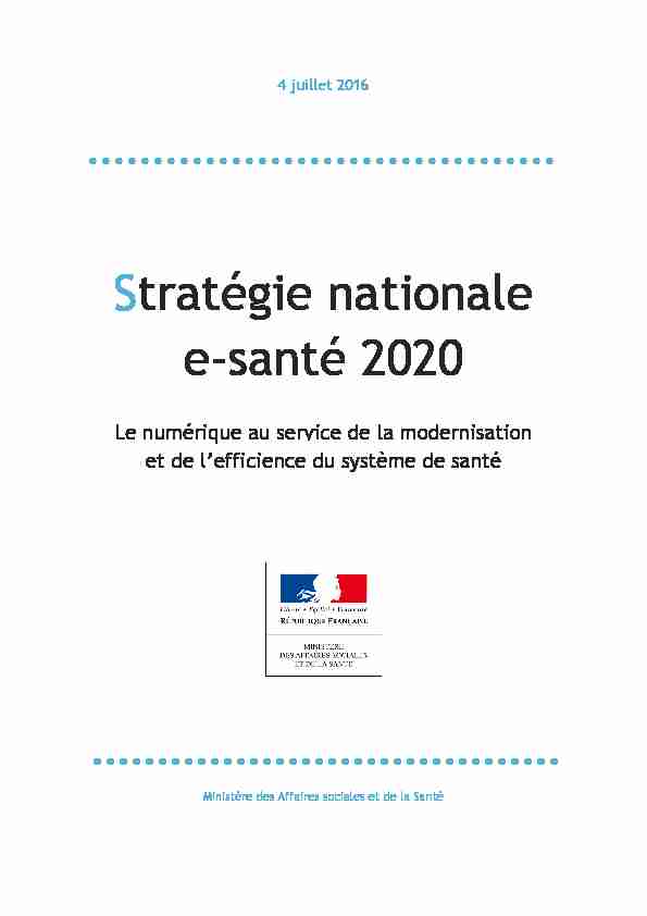 Stratégie nationale e-santé 2020